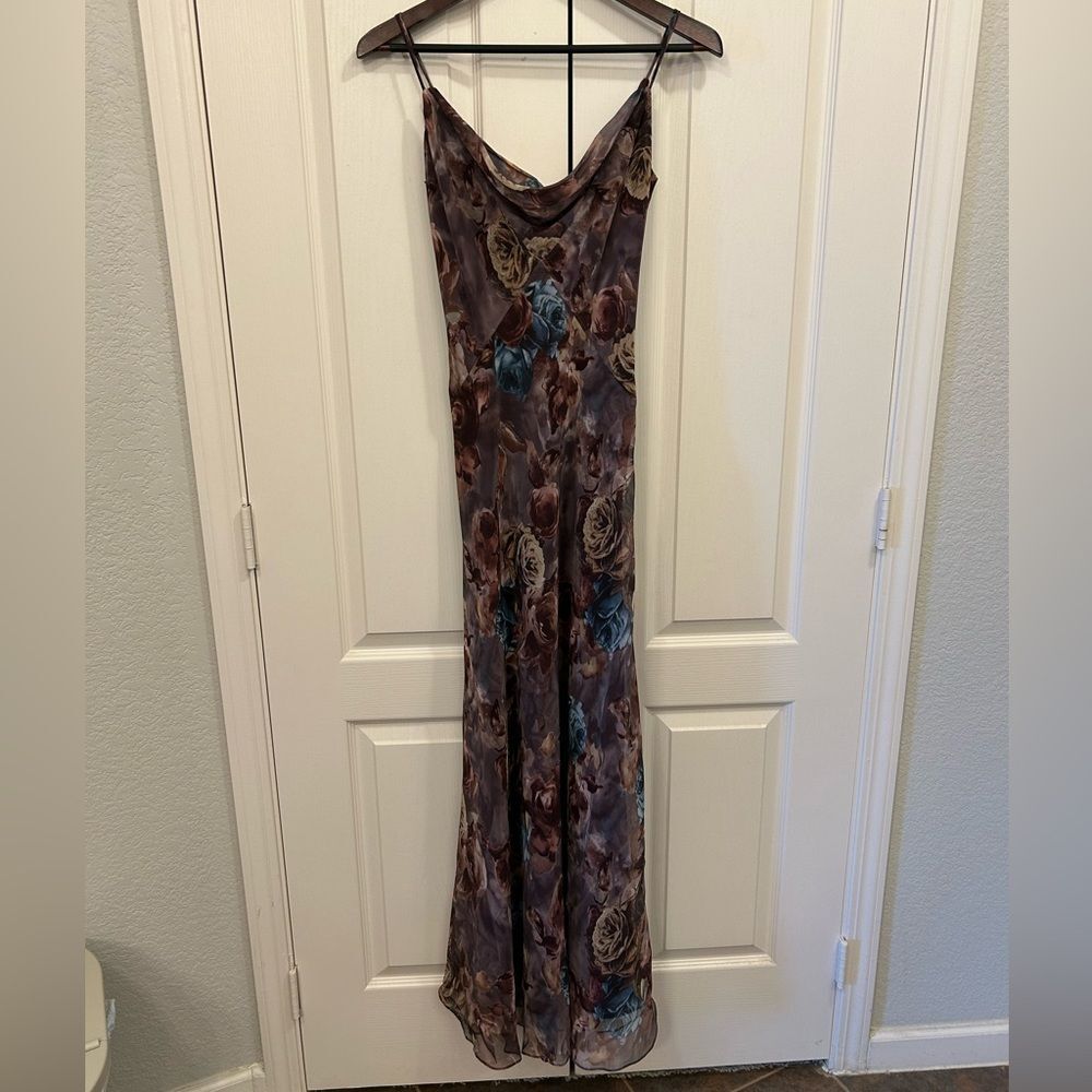 NWT 90s Vintage Peace, Love, & Light Collection Dark Floral Slip Dress, Size 4